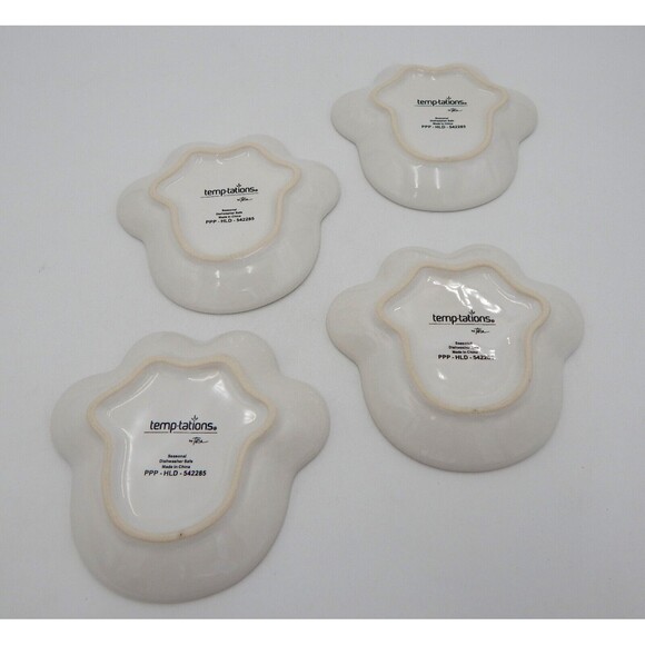 Temptations Pawfetti Spoon Rest Tidbit Dish Dog Paw Print Shape Set/4 Boxes - Picture 6 of 6